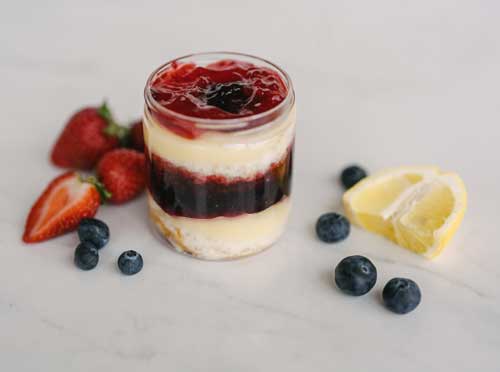 tutti-fruiti dessert jars, blueberry strawberry lemon desserts, send desserts online canada